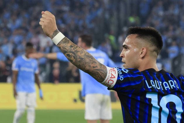 Lazio v Inter Milan - Italian Cup final match ROME, ITALY, MAY 13: Lautaro Martinez, of Inter Milan, celebrates after scoring during the Italian Cup football final match between Lazio and Inter Milan at the Olympic stadium in Rome, Italy, on May 13, 2026. Riccardo De Luca Anadolu Rome Italy. Editorial use only. Please get in touch for any other usage.  Copyright: x2026xAnadoluxRiccardoxDexLucax