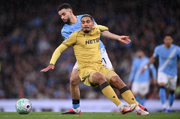 Manchester City v Crystal Palace, Premier League Maxence Lacroix of Crystal Palace is challenged by Rayan Ait-Nouri of Manchester City during the Manchester City v Crystal Palace Premier League match at the Etihad Stadium, Manchester, England on 13 May 2026 Credit: Ben Roberts Every Second Media Editorial use only. All images are copyright Every Second Media Limited. No images may be reproduced without prior permission. All rights reserved. Premier League and Football League images are subject to licensing agreements with Football DataCo Limited. see https: www.football-dataco.com Copyright: xIMAGO EveryxSecondxMediax ESM-1989-0015 BenxRobertsx xEveryxSecondxMediax