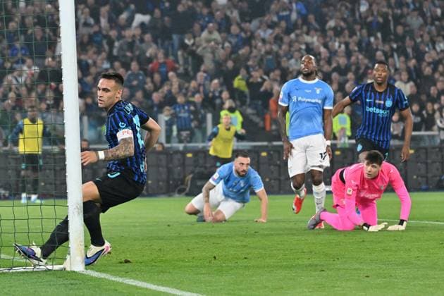 Foto IPP Felice De Martino Roma 13 05 2026 Calcio Coppa Italia 2025-2026 - Finale Lazio - Inter Nella foto: il Gol di Lautaro Martinez per lo 0 a 2 dell Inter Italy Photo Press World Copyright Roma italy Italia ITALY  Copyright: xR4924_italyphotopressx