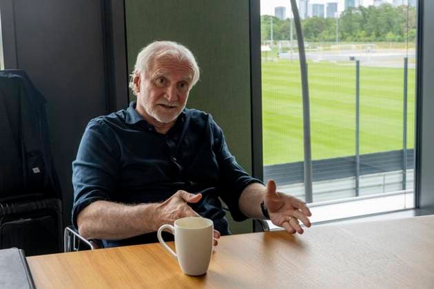 DFB Sports Director Rudi Völler FOR EDITORIAL PURPOSES ONLY EDITORIAL USE ONLY p DFB Sports Director Rudi Völler being interviewed on the grounds of the German Football Association, the DFB Campus, in Frankfurt on 13 05 2026 Frankfurt Copyright SebastianxWeßling Copyright: SebastianxWeßling doc85tz7ozigebcfvnalp5 ,EDITORIAL USE ONLY Copyright: SebastianxWeßling