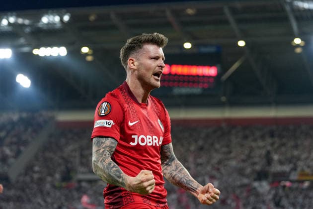 Lukas Kübler Lukas Kuebler SC Freiburg, 17 , goal celebration, emotions, goal shot, goal, goal, goal, Germany, football, UEFA Europa League, semi-final, second leg, 2025 2026, SC Freiburg vs SC Braga, 07 05 2026, Europa Park Stadion, Freiburg Freiburg Europa Park Stadion Baden Württemberg Germany Copyright: xArnexAmbergx