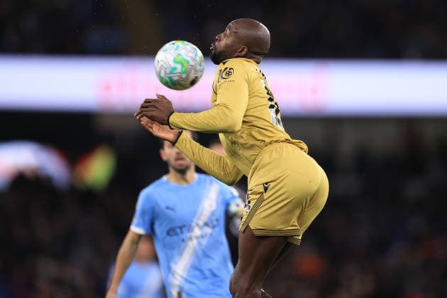 Fußball Premier League Manchester City gegen Crystal Palace 13. Mai 2026 Premier League Manchester City gegen Crystal Palace Jean Philippe Mateta von Crystal Palace Foto Simon Stacpoole Abseits Manchester UK  Copyright: xSimonxStacpoolexOffside