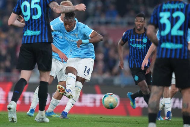 Lazio™s Tijjani Noslin during the Frecciarossa Italian Cup 2025 2026 final soccer match between Lazio and Inter Milan at the Stadio Olimpico in Rome, Italy - May 13, 2026 - Soccer  Copyright: xAlfredoxFalcone LaPressex