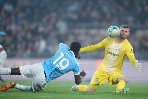 Lazio™s Boulaye Dia Inter Milan s goalkeeper Josep Martinez during the Frecciarossa Italian Cup 2025 2026 final soccer match between Lazio and Inter Milan at the Stadio Olimpico in Rome, Italy - May 13, 2026 - Soccer  Copyright: xAlfredoxFalcone LaPressex