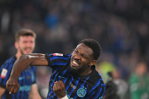 CALCIO - Coppa Italia - Final - SS Lazio vs Inter - FC Internazionale Photo by IPA ABACAPRESS.COM84649627 - Marcus Thuram of FC Inter celebrates after goal in the 14th minute for 0-1 during the match of the Coppa Italia Final Championship between S.S. Lazio and F.C. Inter at the Olimpico Stadium on May 13, 2026 in Rome, Italy. during Final - SS Lazio vs Inter - FC Internazionale, Italian football Coppa Italia match in Rome, Italy, May 13 2026 Rome Italy  Copyright: xIPAxSport ABACAx