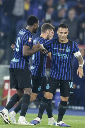 CALCIO - Coppa Italia - Final - SS Lazio vs Inter - FC Internazionale Photo by IPA ABACAPRESS.COM84649595 - Inter s French forward Marcus Thuram celebrates after scoring a goal 0-1 during the Coppa Italia final between SS Lazio and FC Internazionale at the Stadio Olimpico in Rome on 13 May 2026. Rome Italy  Copyright: xIPAxSport ABACAx