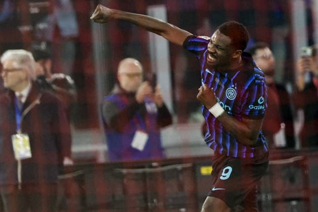 CALCIO - Coppa Italia - Final - SS Lazio vs Inter - FC Internazionale Photo by IPA ABACAPRESS.COM84649597 - Inter s French forward Marcus Thuram celebrates after scoring a goal 0-1 during the Coppa Italia final between SS Lazio and FC Internazionale at the Stadio Olimpico in Rome on 13 May 2026. Rome Italy  Copyright: xIPAxSport ABACAx