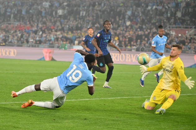 RECORD DATE NOT STATED 13th May 2026, Stadio Olimpico, Rome, Italy; Coppa Italia Football; Lazio versus Inter Milan; Boulaye Dia of SS Lazio scoring chance AllShotxLive