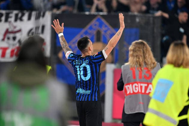 RECORD DATE NOT STATED 13th May 2026, Stadio Olimpico, Rome, Italy; Coppa Italia Football; Lazio versus Inter Milan; Lautaro Martinez of FC Inter celebrates after scoring goal in the 35th minute for 0-2 AllShotxLive
