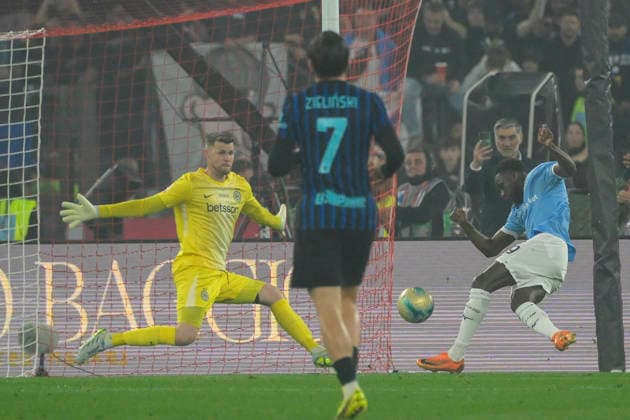Lazio™s Boulaye Dia during the Frecciarossa Italian Cup 2025 2026 final soccer match between Lazio and Inter Milan at the Stadio Olimpico in Rome, Italy - May 13, 2026 - Soccer  Copyright: xFabrizioxCorradetti LaPressex