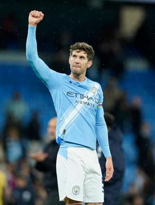 Manchester, England, 13th May 2026. John Stones of Manchester City acknowledges the fans during the Manchester City vs Crystal Palace Premier League match at the Etihad Stadium, Manchester. Picture credit should read: Andrew Yates Sportimage EDITORIAL USE ONLY. No use with unauthorised audio, video, data, fixture lists, club league logos or live services. Online in-match use limited to 120 images, no video emulation. No use in betting, games or single club league player publications. SPI_071_AY_Man_City_Palace SPI-4799-0069