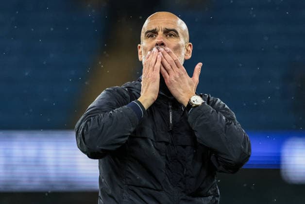 Premier League: Manchester City v Crystal Palace Josep Guardiola manager of Manchester City celebrates with the fans during the Premier League match Manchester City vs Crystal Palace at Etihad Stadium, Manchester, United Kingdom on 13 May 2026 (Photo by Mark Cosgrove News Images) Manchester Etihad Stadium Greater Manchester United, ManU Kingdom Copyright: xMarkxCosgrove NewsxImagesx