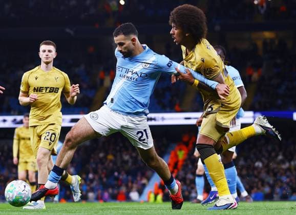 Rayan Ait-Nouri of Manchester City and Chris Richards of Crystal Palace Manchester City v Crystal Palace, Premier League, Football, Etihad Stadium, Manchester , UK - 13 May 2026Manchester Etihad Stadium United Kingdom EDITORIAL USE ONLY No use with unauthorised audio, video, data, fixture lists, club league logos or live services. Online in-match use limited to 120 images, no video emulation. No use in betting, games or single club league player publications. Copyright: xMattxWest Shutterstockx 16871265ak