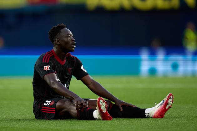 Kings League Italy 2026 May 13, 2026, Villarreal, Castellon, Spain Akor Adams of Sevilla FC lies injured on the pitch during the Spanish championship LaLiga football match between Villarreal CF and Sevilla CF on 13 May 2026 at Ceramica Stadium in Villarreal, Spain Villarreal Fonzies Arena Spain Spanish La Liga EA Sports soccer match Villarreal vs Sevilla Copyright: xCerezox