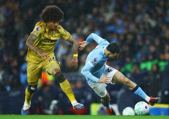 Rayan Ait-Nouri of Manchester City and Chris Richards of Crystal Palace Manchester City v Crystal Palace, Premier League, Football, Etihad Stadium, Manchester , UK - 13 May 2026Manchester Etihad Stadium United Kingdom EDITORIAL USE ONLY No use with unauthorised audio, video, data, fixture lists, club league logos or live services. Online in-match use limited to 120 images, no video emulation. No use in betting, games or single club league player publications. Copyright: xMattxWest Shutterstockx 16871265ao