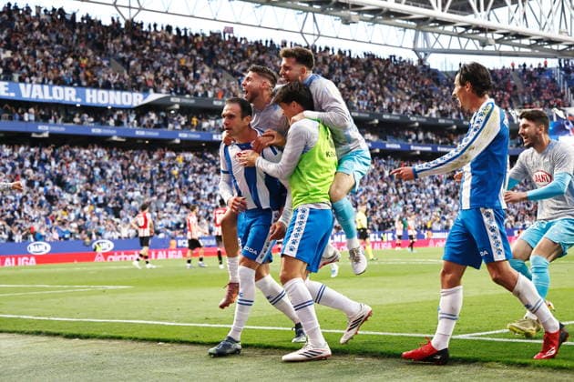 Kike Garcia (Espanyol), MAY 13, 2026 - Football Soccer : Kike Garcia celebrate with team players after his goal during Spanish LaLiga EA Sports match between RCD Espanyol de Barcelona - Athletic Club de Bilbao at the RCDE Stadium in Barcelona, Spain. Noxthirdxpartyxsales  aflo_330259907