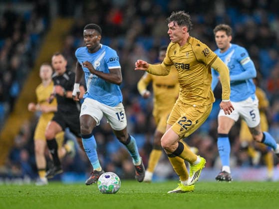 Manchester City v Crystal Palace Premier League Jorgen Strand Larsen of Crystal Palace during the Premier League match at the Etihad Stadium, Manchester 13 05 2026 UK Newspapers OUT Copyright: xKarlxVallantinex FIL-23426-0054