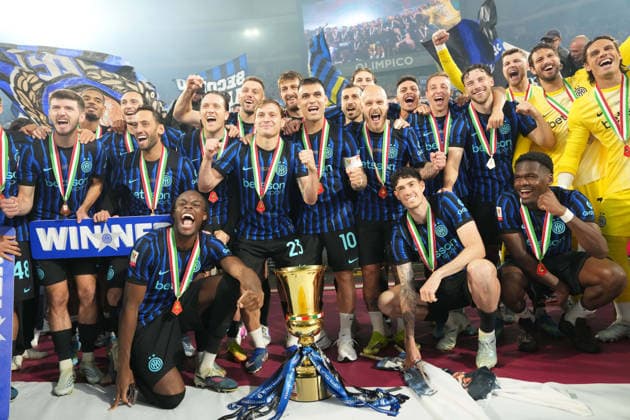Inter awards ceremony during the Frecciarossa Italian Cup 2025 2026 final soccer match between Lazio and Inter Milan at the Stadio Olimpico in Rome, Italy - May 13, 2026 - Soccer  Copyright: xAlfredoxFalcone LaPressex