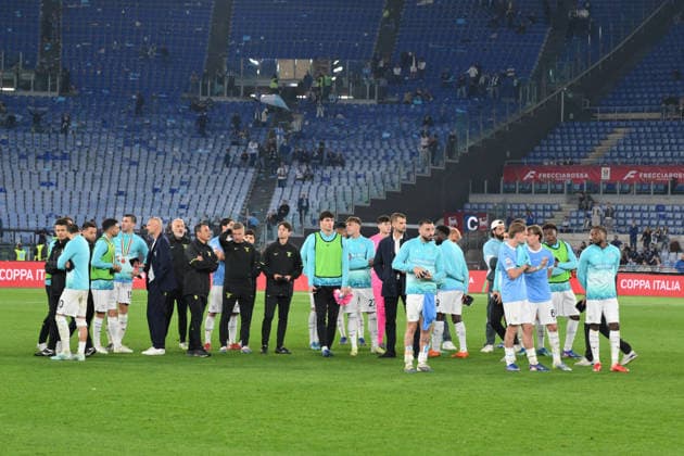 RECORD DATE NOT STATED 13th May 2026, Stadio Olimpico, Rome, Italy; Coppa Italia Football; Lazio versus Inter Milan; Lazio players show their disappointment at the defeat AllShotxLive