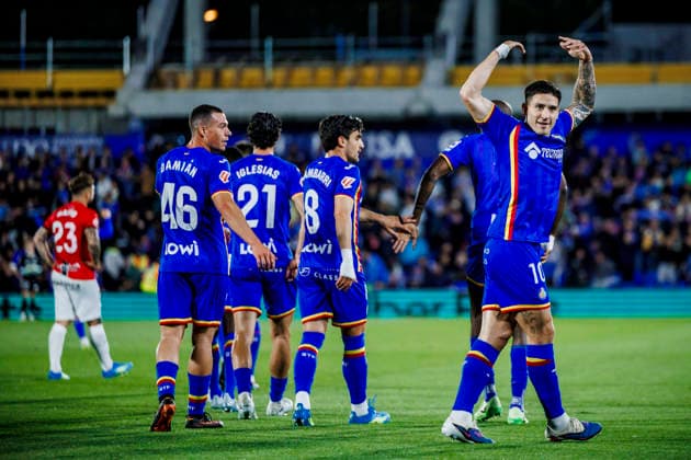 Getafe CF vs RCD Mallorca - LaLiga EA Sports - 13 05 2026 Martin Satriano of Getafe Cf celebrates his goal during the LaLiga EA Sports match between Getafe CF and RCD Mallorca at Coliseum Alfonso Perez Stadium on May 13, 2026 in Madrid, Spain. Madrid Spain Copyright: xMarinaxFrutos PGSxPhotoxAgencyx
