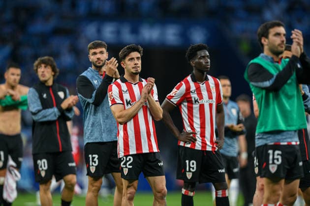 RCD ESPANYOL v ATHLETIC CLUB DE BILBAO RCDE STADIUM BARCELONA. May 13, 2026 RCD ESPANYOL vs ATHLETIC CLUB DE BILBAO May 13,2026 RCD Espanyol finally wins after 18 games. Serrano (22) of Athletic Club de Bilbao and Adama (19) of Athletic Club de Bilbao at the end of the match between RCD Espanyol and Athletic Club de Bilbao corresponding to the thirty six day of La Liga EA Sports at RCDE Stadium in Barcelona, Spain. Cornella El Prat ESP Copyright: xS.xRosx