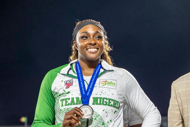 Sade Olatoye competes at The 24th African Senior Athletics Championships (ASAC) 2026 in Accra, Ghana, at the University of Ghana Sports Stadium from May 12 2026 Copyright: xChristopherxOnahx