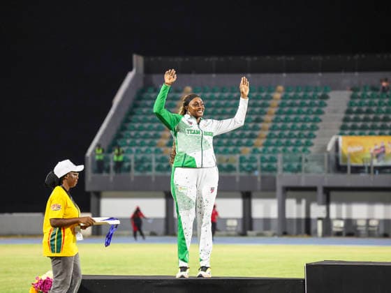 Sade Olatoye competes at The 24th African Senior Athletics Championships (ASAC) 2026 in Accra, Ghana, at the University of Ghana Sports Stadium from May 12 2026 Copyright: xChristopherxOnahx
