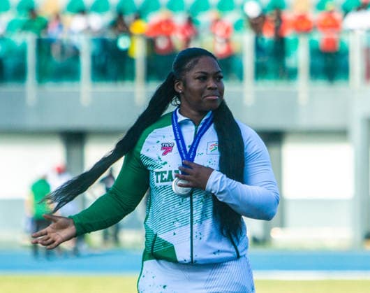 Divine Oladipupo (Nigeria) won silver medal in the women s Discus event at the 2026 African Senior Athletics Championship in Accra, Ghana. Photo by Adeniyi Muyiwa Copyright: xAdeniyixMuyiwax