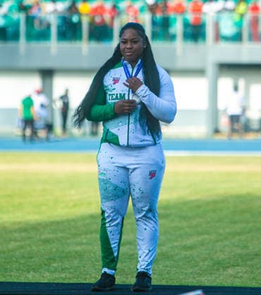 Divine Oladipupo (Nigeria) won silver medal in the women s Discus event at the 2026 African Senior Athletics Championship in Accra, Ghana. Photo by Adeniyi Muyiwa Copyright: xAdeniyixMuyiwax