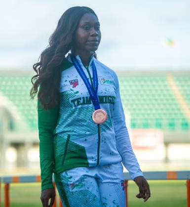 Obiageri Ameachi (Nigeria) in action at the 2026 African Senior Athletics Championship in Accra, Ghana. Photo by Adeniyi Muyiwa Copyright: xAdeniyixMuyiwax