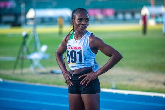 Tobi Amusan (Nigeria) in action after the Women s 100m hurdles event at the 2026 African Senior Athletics Championship in Accra, Ghana. Photo by Adeniyi Muyiwa Copyright: xAdeniyixMuyiwax