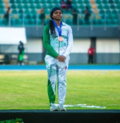 Adaobi Tabugbo (Nigeria) in action after the bronze medal presentation for the Women s 100m hurdles event, at the 2026 African Senior Athletics Championship in Accra, Ghana. Photo by Adeniyi Muyiwa Copyright: xAdeniyixMuyiwax