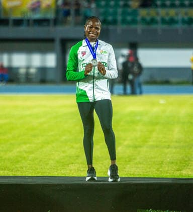 Rosemary Chukwuma (Nigeria) in action after the silver medal presentation for the Women s 100m final, at the 2026 African Senior Athletics Championship in Accra, Ghana. Photo by Adeniyi Muyiwa Copyright: xAdeniyixMuyiwax