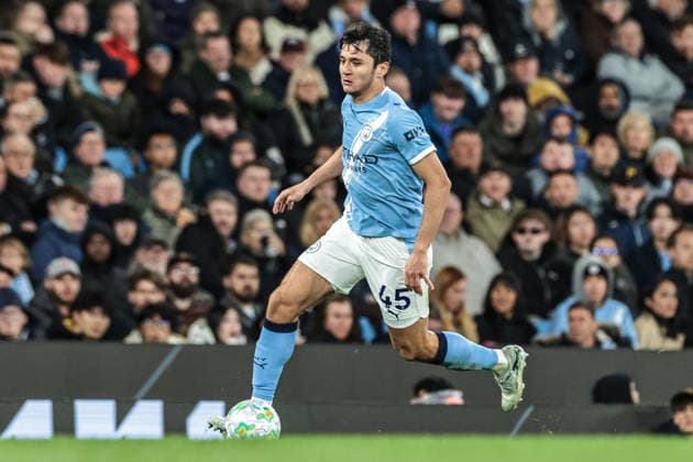 Premier League: Manchester City v Crystal Palace Abdukodir Khusanov of Manchester City breaks with the ball during the Premier League match Manchester City vs Crystal Palace at Etihad Stadium, Manchester, United Kingdom on 13 May 2026 (Photo by Mark Cosgrove News Images) Manchester Etihad Stadium Greater Manchester United, ManU Kingdom Copyright: xMarkxCosgrove NewsxImagesx