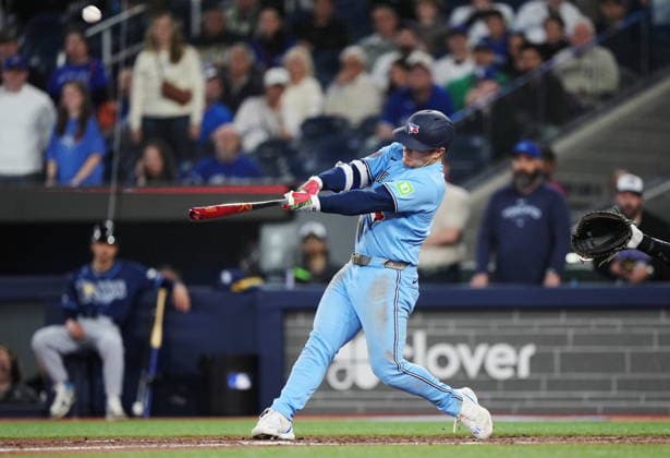 May 13, 2026, Toronto, On, CANADA: Toronto Blue Jays Daulton Varsho (5) hits a walk-off grand slam against the Tampa Bay Rays during 10th inning MLB, Baseball Herren, USA baseball action in Toronto on Wednesday, May 13, 2026. Canada News - May 13, 2026  - ZUMAc35_ 20260513_zaf_c35_200 Copyright: xNathanxDenettex
