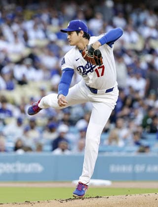 Baseball: Giants vs. Dodgers Los Angeles Dodgers pitcher Shohei Ohtani starts in a baseball game against the San Francisco Giants on May 13, 2026, at Dodger Stadium in Los Angeles.  A14AA0005554815P