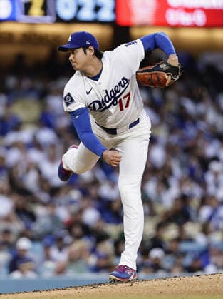 Baseball: Giants vs. Dodgers Los Angeles Dodgers pitcher Shohei Ohtani starts in a baseball game against the San Francisco Giants on May 13, 2026, at Dodger Stadium in Los Angeles.  A14AA0005554856P
