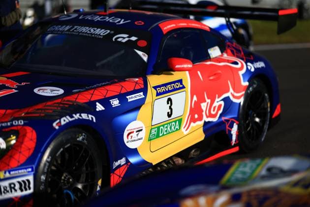 Daniel Juncadella Jules Gounon Lucas Auer Max Verstappen Mercedes AMG Team Verstappen Racing in the pit lane at the Nürburgring Pit stop at the Nürburgring Copyright: xMichaelxGelhardtx