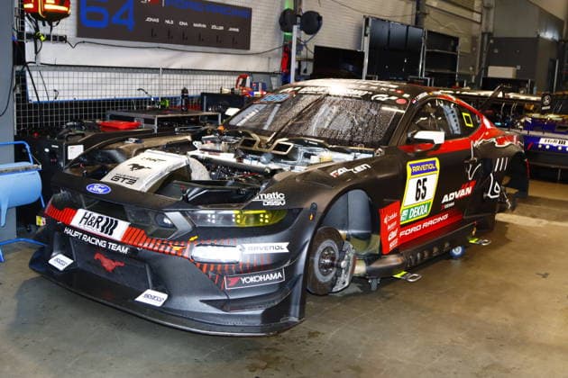 65 Hubert Haupt Monaco GER Vincent Kolb Frankfurt GER David Schumacher Hallwang GER Colin Ceresani NLD , Ford Mustang GT3, Team HRT Ford Racing GER in the pits GER, Motorsport, 54 ADAC Ravenol 24H Rennen Nuerburgring 2025, Wednesday, Impressions before the race, Nuerburg, 13 05 2026 GER, Motorsport, 54 ADAC Ravenol 24H Rennen Nuerburgring 2025, Wednesday, Impressions before the race, Nuerburg, 13 05 2026 Nuerburg Copyright: xEibner-Pressefoto JuergenxAugstx EP_JAT