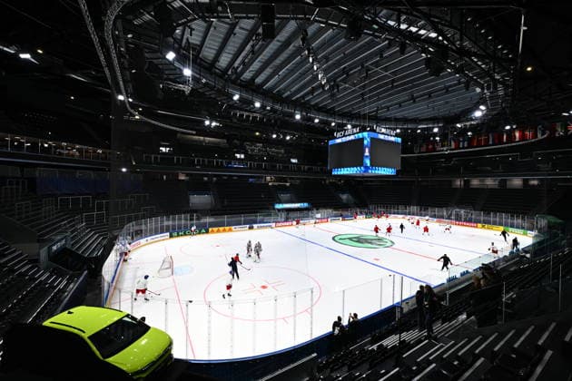 Czech national Ice hockey, Eishockey team training session at the 2026 IIHF Ice Hockey World Championship, WM, Weltmeisterschaft in Fribourg, Switzerland, on May 14, 2026. (CTKxPhoto RadekxPetrasek) CTKPhotoP2026051403880  CTKPhotoP2026051403880