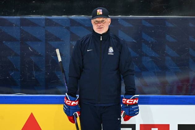 Czech national Ice hockey, Eishockey team training session at the 2026 IIHF Ice Hockey World Championship, WM, Weltmeisterschaft in Fribourg, Switzerland, on May 14, 2026. Pictured head coach Radim Rulik. (CTKxPhoto RadekxPetrasek) CTKPhotoP2026051403913  CTKPhotoP2026051403913