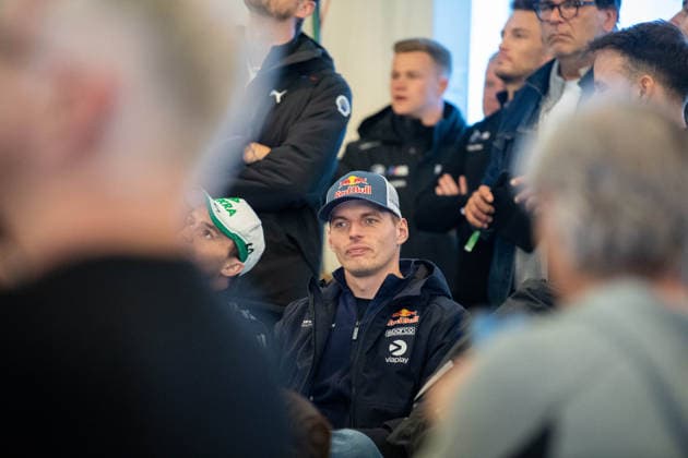 Max Verstappen during the drivers briefing in the media center before the ADAC RAVENOL 24h Nürburgring 2026 Nürburgring, 14 05 2026 Rhineland-Palatinate Germany
