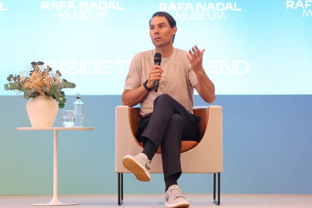 Rafa Nadal inaugurates in Manacor the renovated facilities of his interactive museum Tennis player Rafael Nadal makes statements to the media during the presentation of the expansion of the Rafa Nadal Museum in his sports complex in Manacor, on May 14, 2026, in Manacor, Balearic Islands Spain The renovated cultural space triples its exhibition area and incorporates the latest technologies and interactive simulators, consolidating itself as one of the main tourist and sports attractions of the island of Mallorca 14 MAY 2026 Manacor, Balearic Islands Manacor, Balearic Islands Spain  Copyright: xIsaacxBujx 7522738