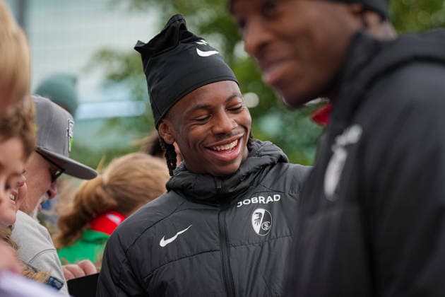 Soccer, Bundesliga, Men, Training SC Freiburg Europa Park Stadion, Sport, Europa Park Stadion, Johan Manzambi SC Freiburg, 44 Freiburg Europa Park Stadion Baden Württemberg Germany Copyright: xFINLEYxMÖRCHx