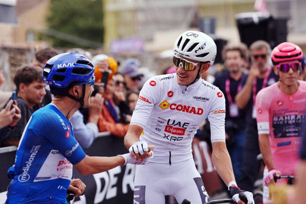 Spain™s Igor Arrieta Lizarraga of UAE Team Emirates XRG. White jersey during Stage 6 of the Giro d™Italia, from Paestum to Naples, Italy, Thursday, May 14, 2026.  Copyright: xGianxMattiaxD Albertox xLaPressex