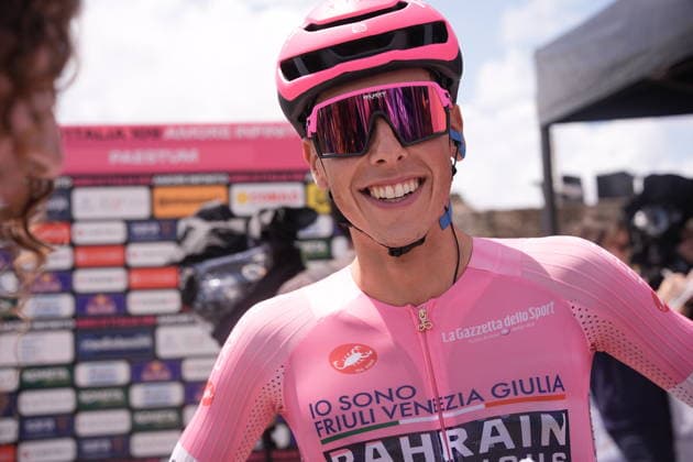 Portugal™s Afonso Oliveira Eulalio of Bahrain Victorious pink jersey during Stage 6 of the Giro d™Italia, from Paestum to Naples, Italy, Thursday, May 14, 2026.  Copyright: xMarcoxAlpozzi LaPressex