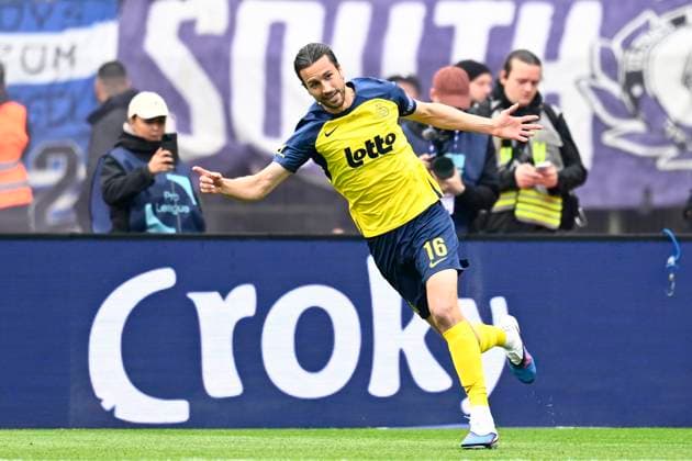 Royale Union Saint-Gilloise v RSC Anderlecht - Belgian Croky Cup Final BRUSSELS, BELGIUM - MAY 14 : Burgess Christian defender of Royale Union Saint-Gilloise celebrates scoring a goal during the Belgian Croky Cup final match between Royale Union Saint-Gilloise and RSC Anderlecht on May 14, 2026 in Brussels, Belgium, 14 05 2026 Brussels Belgium  Copyright: xTomasxSiskx
