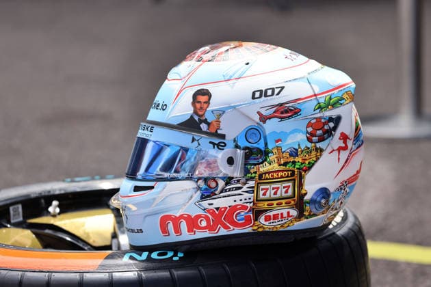 Maximilian Günthers helmet with special design, DS Penske Box, FIA Formula E World Championship Season 12, Monaco E Prix, MonteCarlo, MC, 14 05 2026, FE