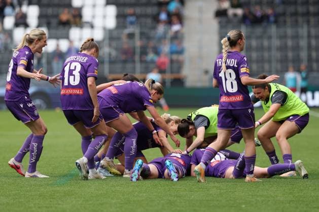 14.MAY.2026 - SOCCER - 2025-2026 ÖFB WOMEN S CUP 50.FINAL, FC Red Bull Salzburg vs FK Austria Wien Katharina Schiechtl (Austria Wien) celebrates his team s first goal VIENNA VIENNA, AUSTRIA – Wiener Club-Stadion Wiener-Sport-Club-Stadion,Alszeile 19, 1170 Wien AUSTRIA