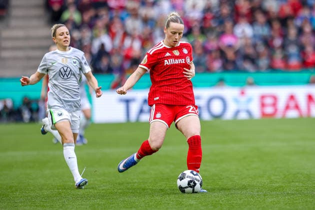 2026 05 14, xkwix, Football, Final DFB Cup Women, VfL Wolfsburg FC Bayern Munich, Season 2025 2026, Rhein Energie Stadium in Cologne Magdalena Eriksson FC Bayern Munich Women 5 DFB regulations prohibit any use of photographs as image sequences and or quasi video Photo xKamilxWilkowskixPressefotoKochx Nordrhein Westfalen Germany